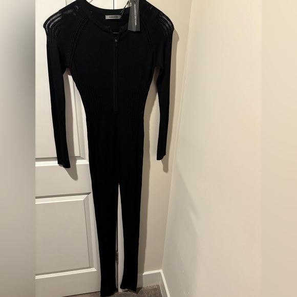 Maniere De Voir Pants - Manière De Voir - Knitted Contour Jumpsuit - Black Size Large